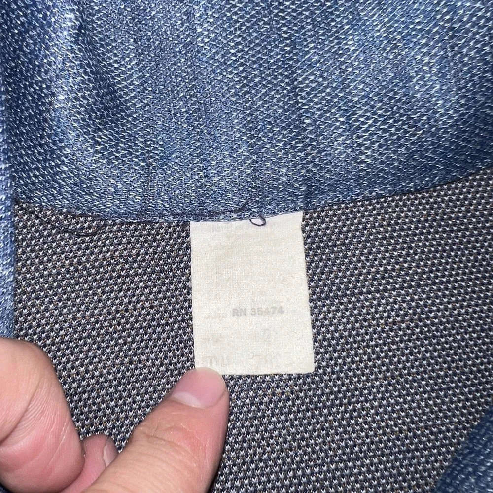 1970s Militaires Equipments Two Tone Denim Shirt Jacket Women's Medium Rare - Picture 5 of 7